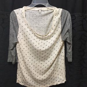J Crew half sleeve polka dotted T-shirt L